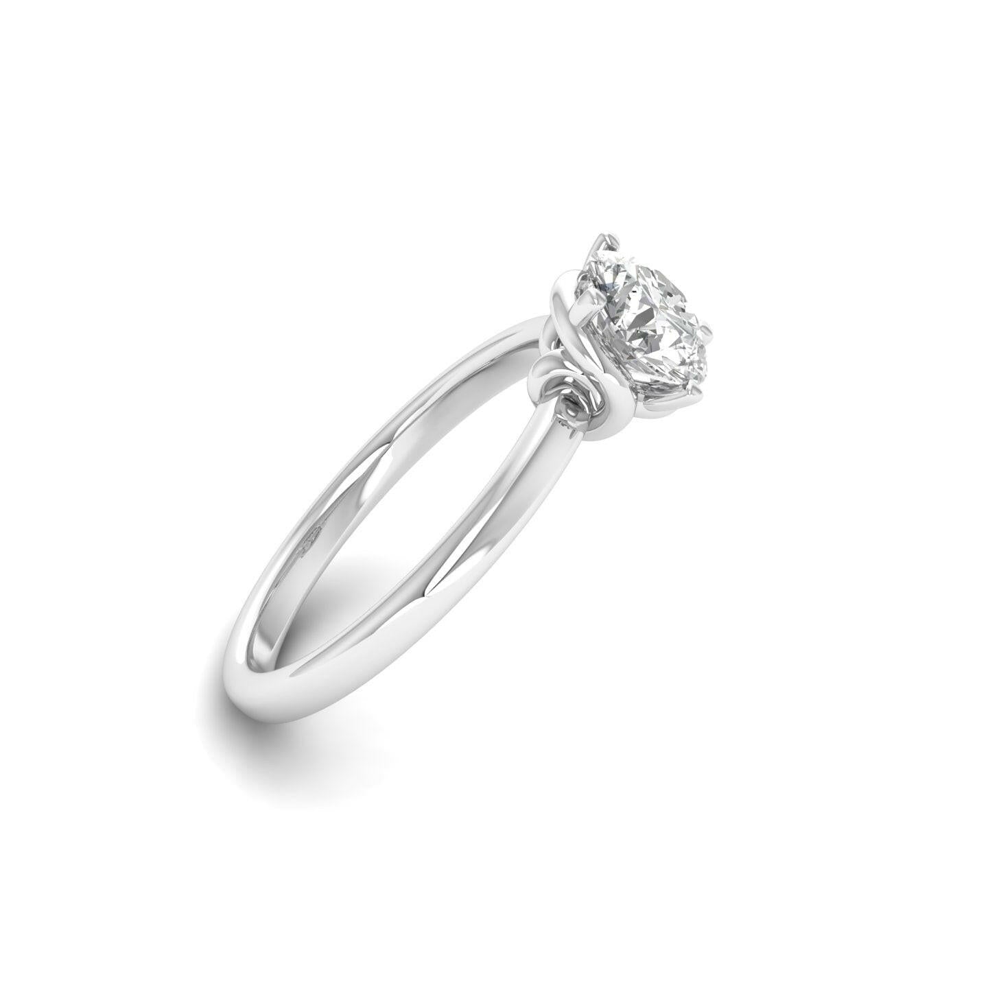 White Gold Studded 1 CARAT Lab Grown Diamond Ring-F Color VS1 Clarity.
